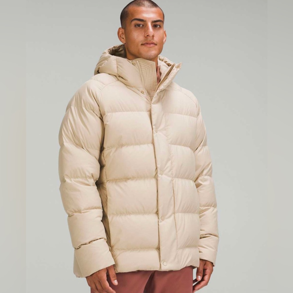 Lululemon Wunder puff jacket trench men’s large tan beige